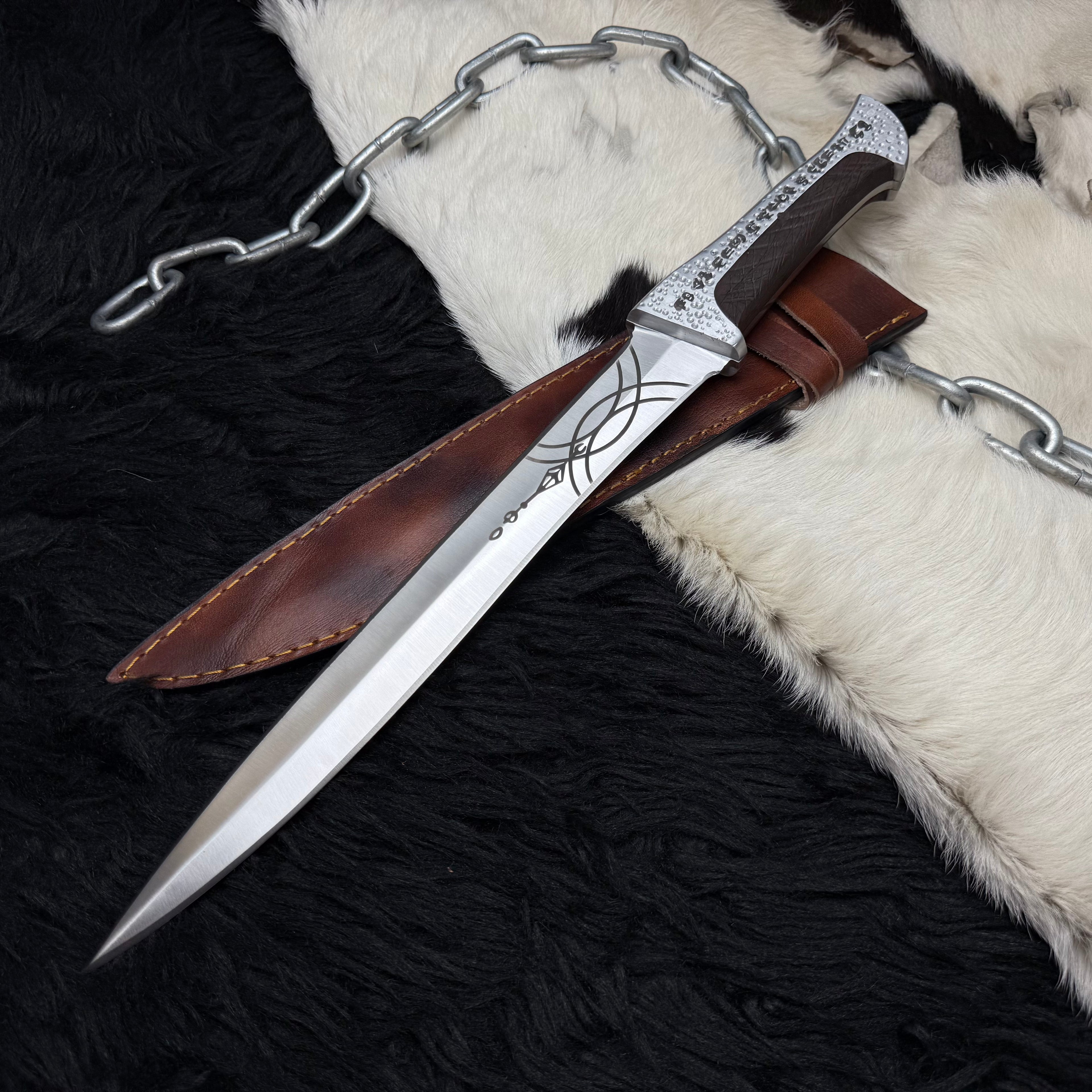 Handmade Dune Paul Atreides Crysknife with Leather Sheath | Dune 2 knifes | Dune cosplay | Dune movie collectibles