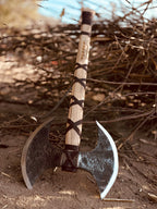 Handmade Double Headed Carbon Steel Axe with Ash Wood Shaft