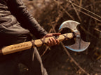 Handmade Double Headed Carbon Steel Axe with Ash Wood Shaft