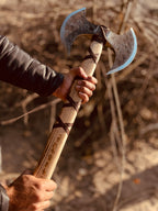 Handmade Double Headed Carbon Steel Axe with Ash Wood Shaft