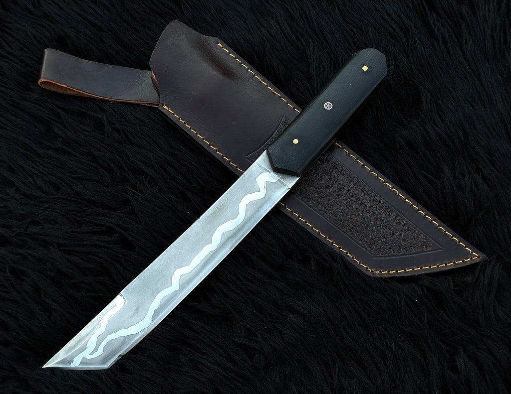 Handmade Premium Samurai Tanto with Leather Sheath