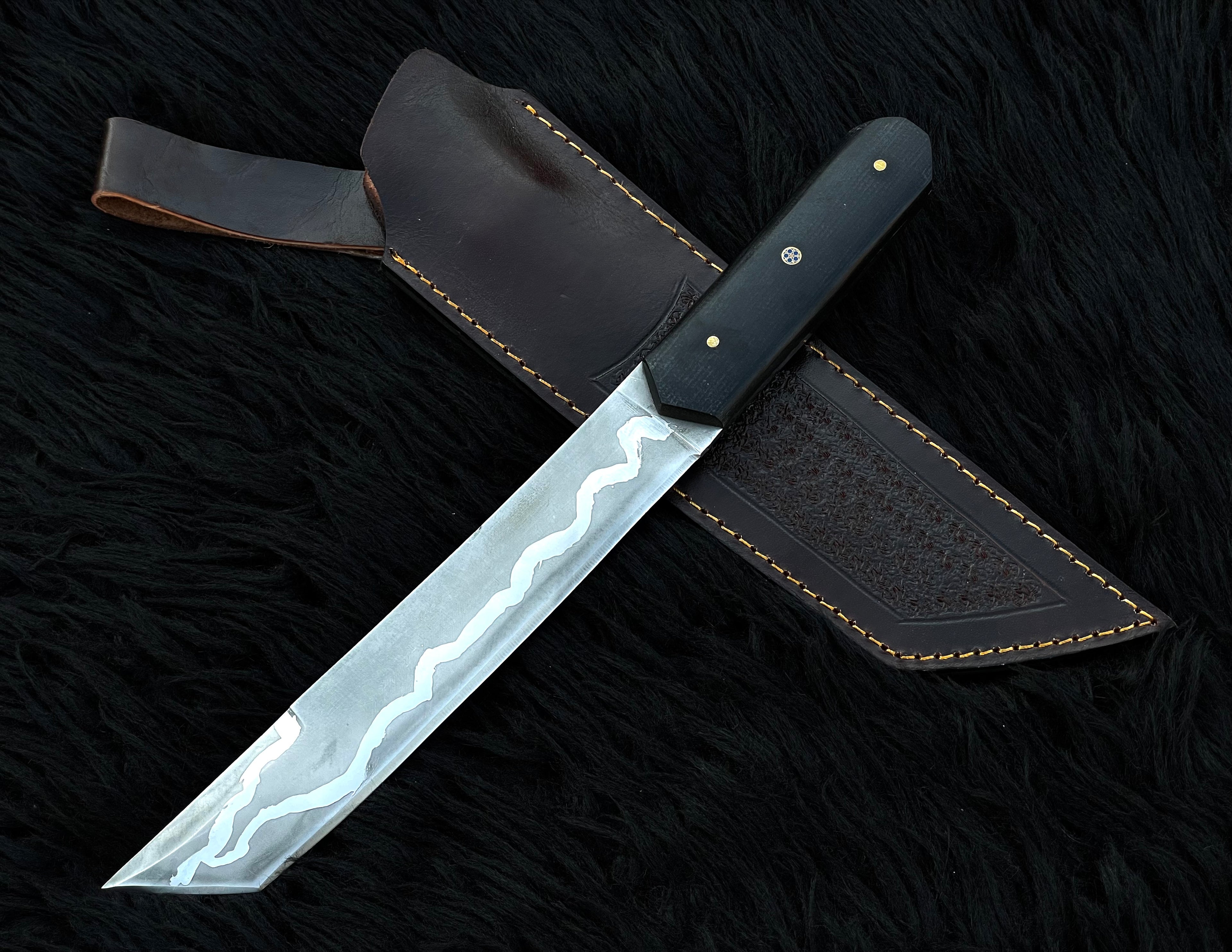 Handmade Premium Samurai Tanto with Leather Sheath