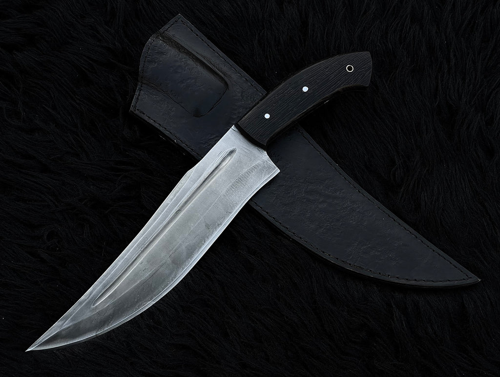Exclusive Handmade Full Tang Hunting Knife with Leather Sheath