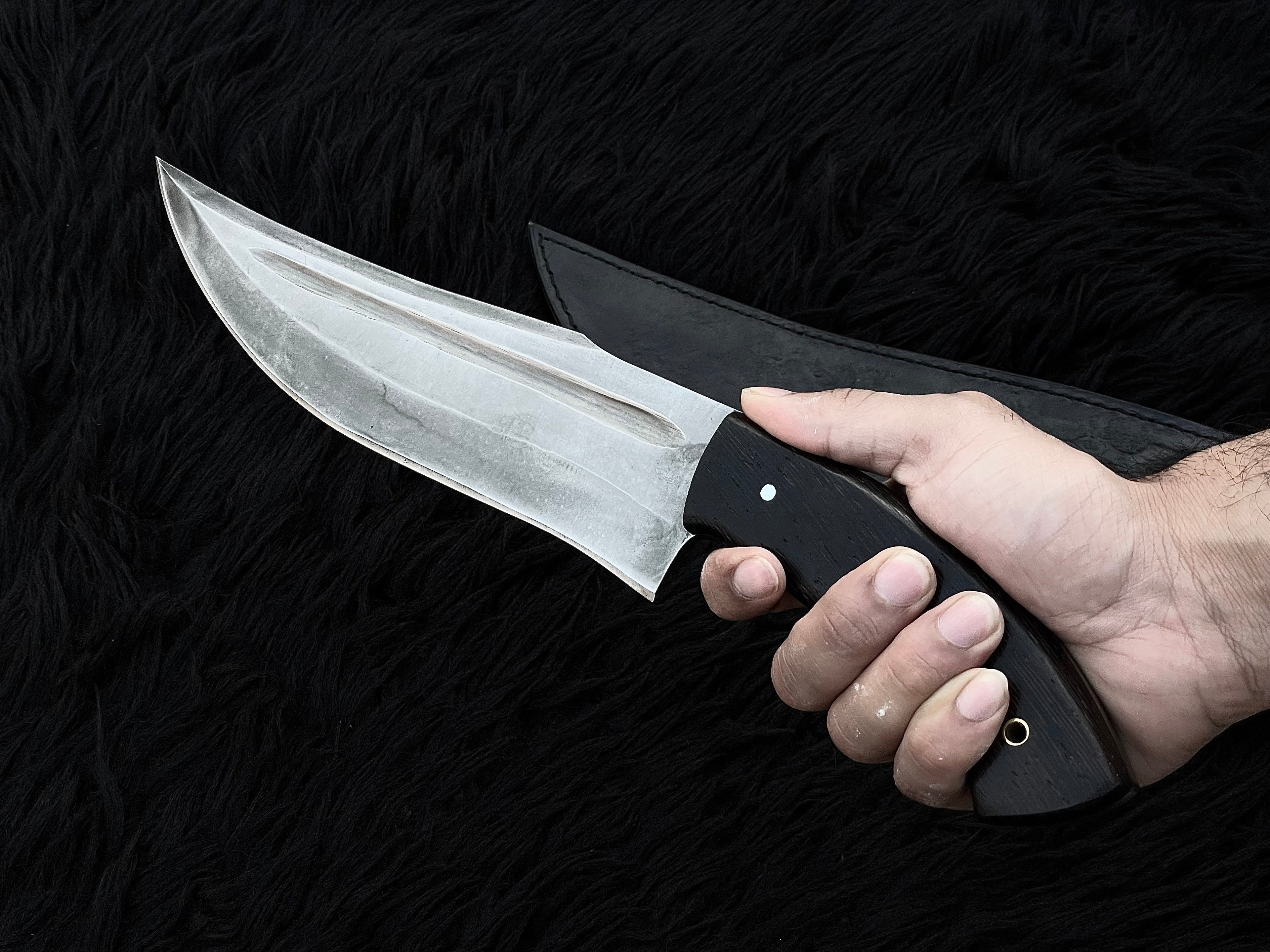 Exclusive Handmade Full Tang Hunting Knife with Leather Sheath