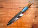 Premium Handmade Carbon Steel Chef Knife with Blue Resin Handle