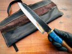 Premium Handmade Carbon Steel Chef Knife with Blue Resin Handle