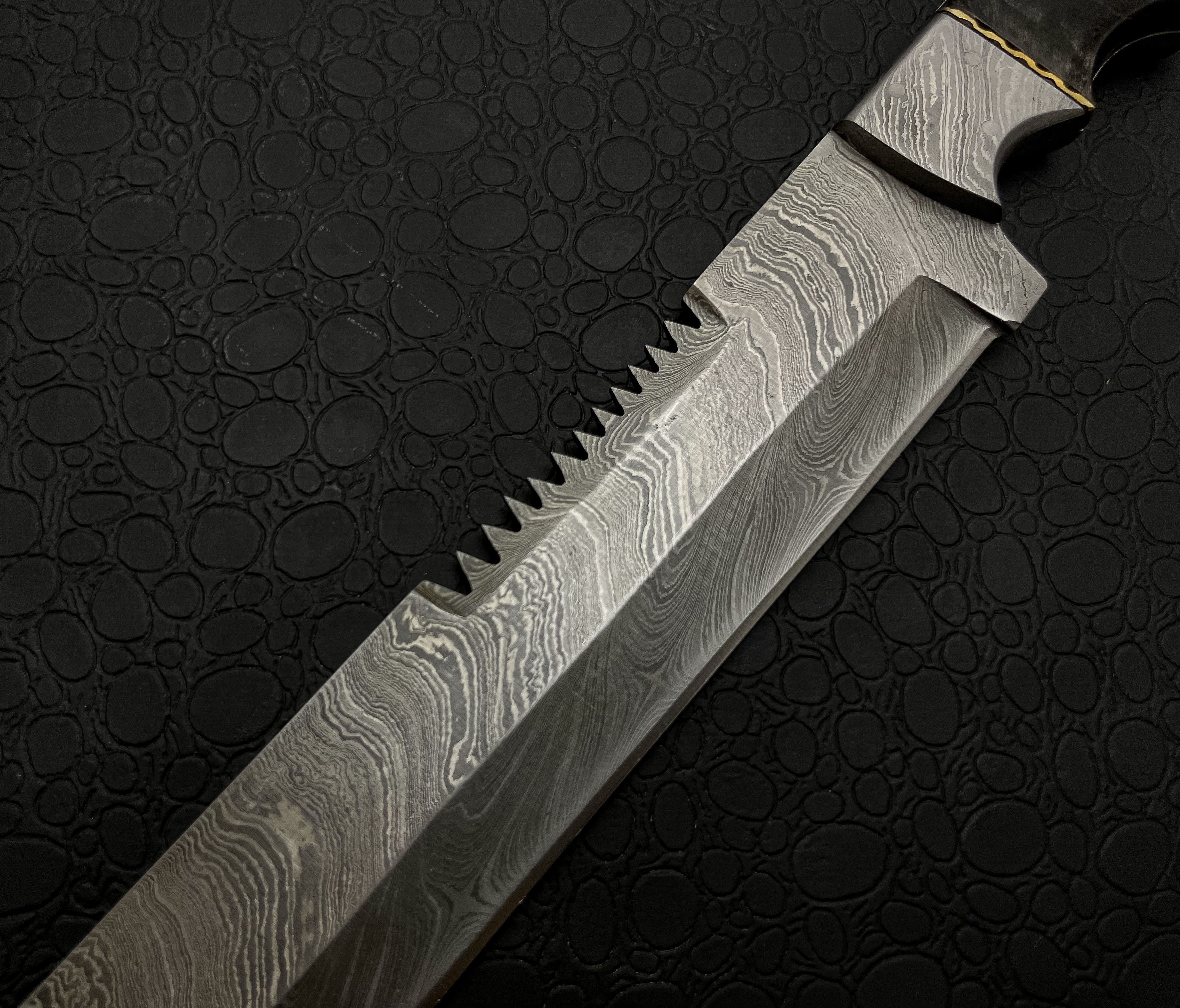 Handmade Vintage Damascus Steel Knife with Leather Sheath
