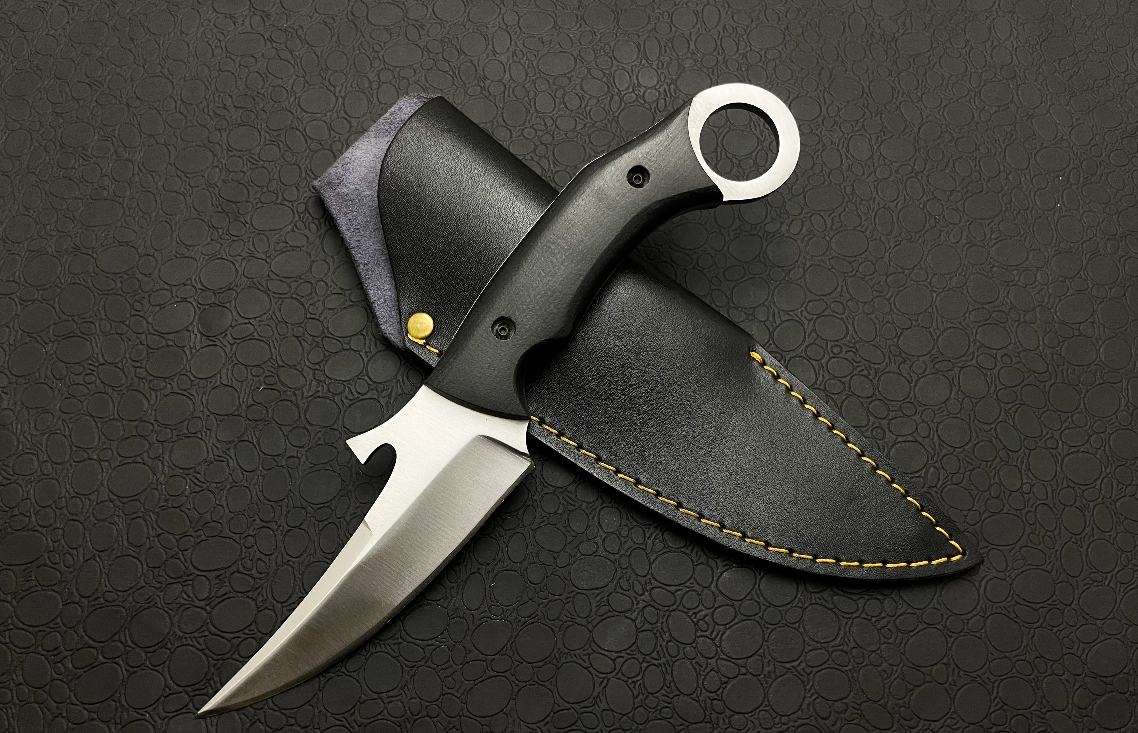 Handmade Karambit Knife with Leather Sheath