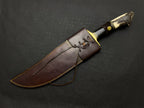 Custom Handmade High Polish Bowie Knife with Antler Handle