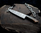 Premium Damascus Steel Handmade Santoku Style Chef Knife with Leather Sheath