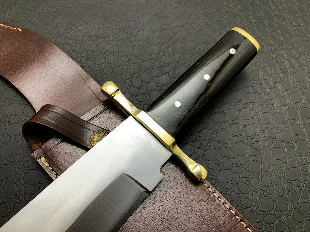 Custom Handmade Vintage Bowie Knife: Smithsonian Replica in D2 Steel with Buffalo Horn Handle