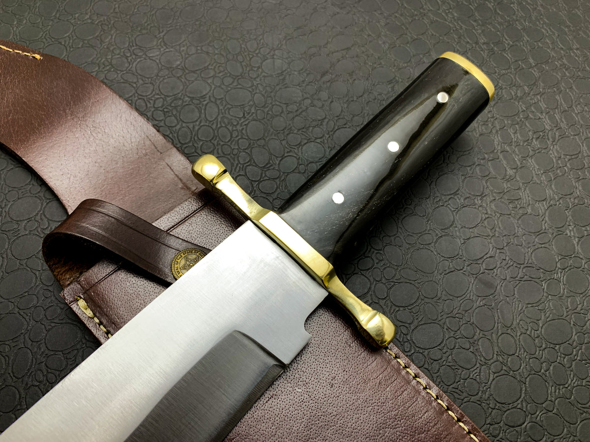 Custom Handmade Vintage Bowie Knife: Smithsonian Replica in D2 Steel with Buffalo Horn Handle