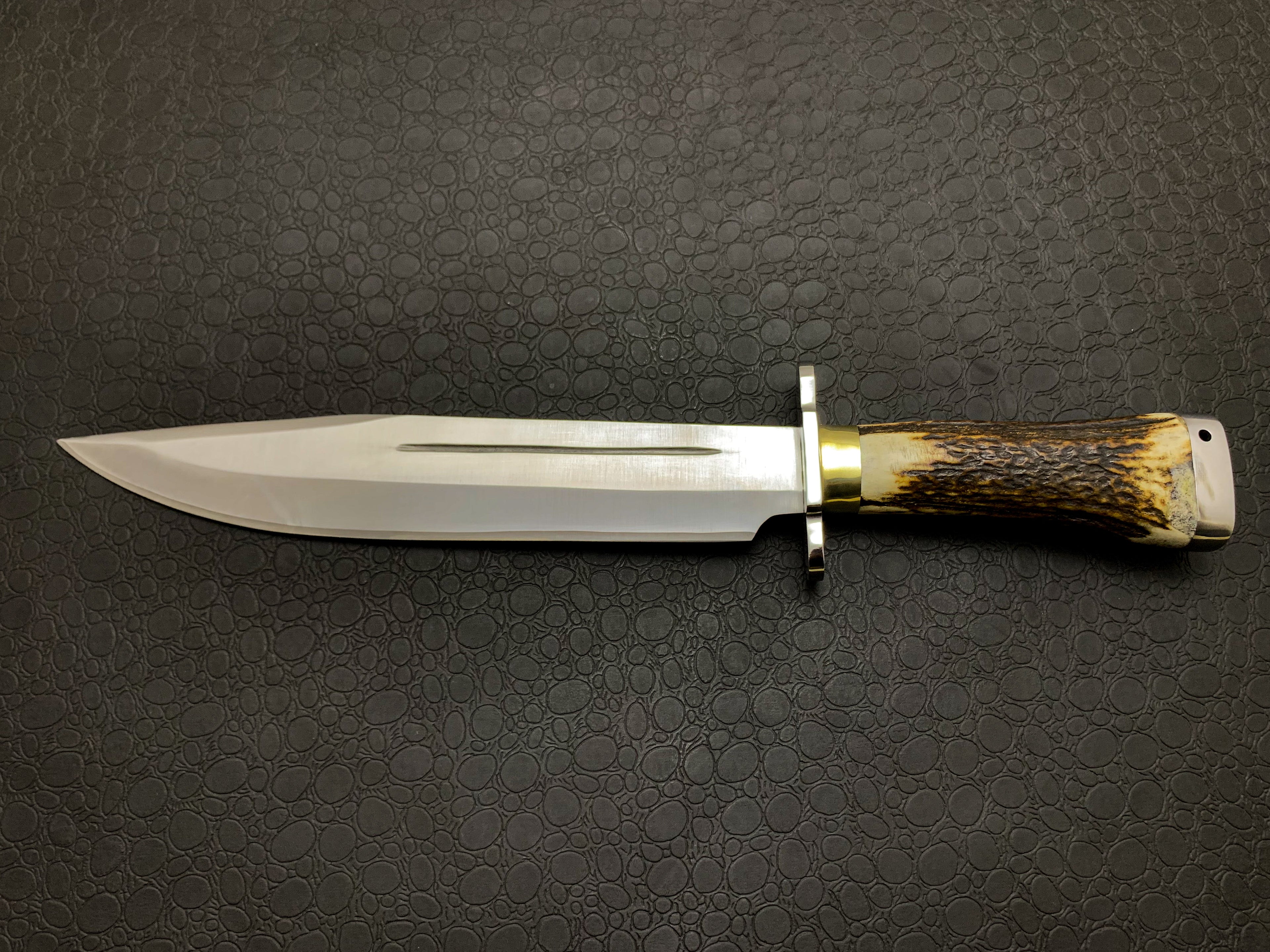 Custom Handmade Ancient Bowie Knife With Stag Horn Handle