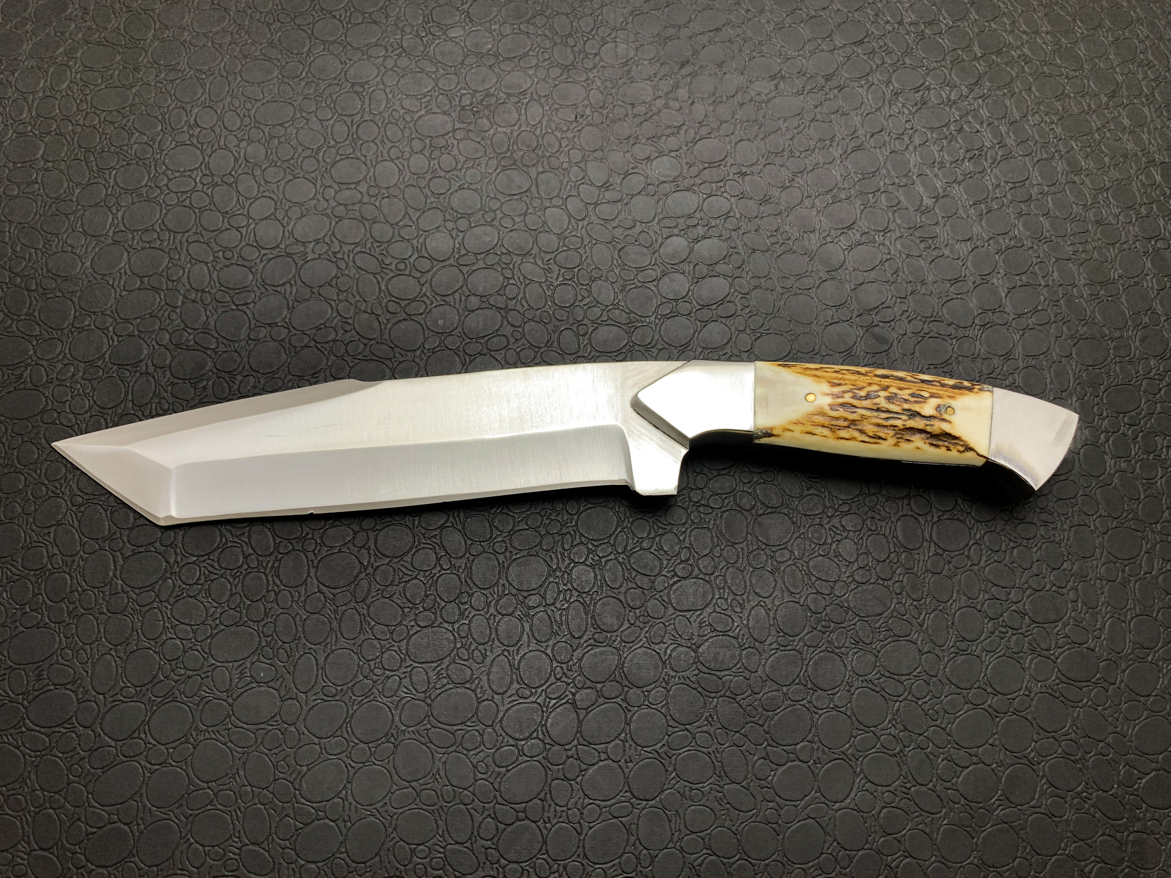 Handmade d2steel Hunting Knife with Antler Handle
