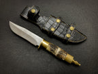 Handmade Ancient Bowie Knife with Leather Sheath