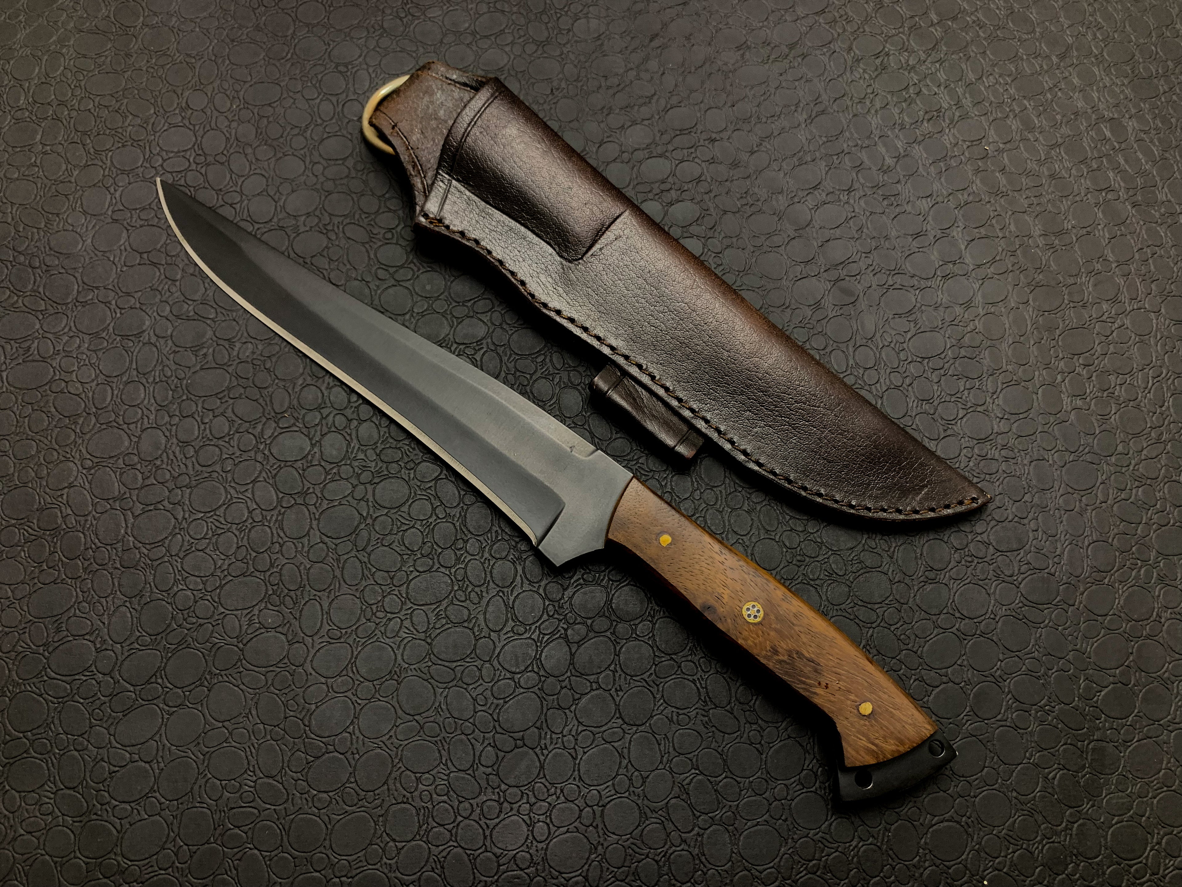 Handmade Fixed blade Fillet Chef knife with leather sheath