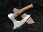 Handmade Custom Chef Axe and Pizza Cutter with Leather Sheath