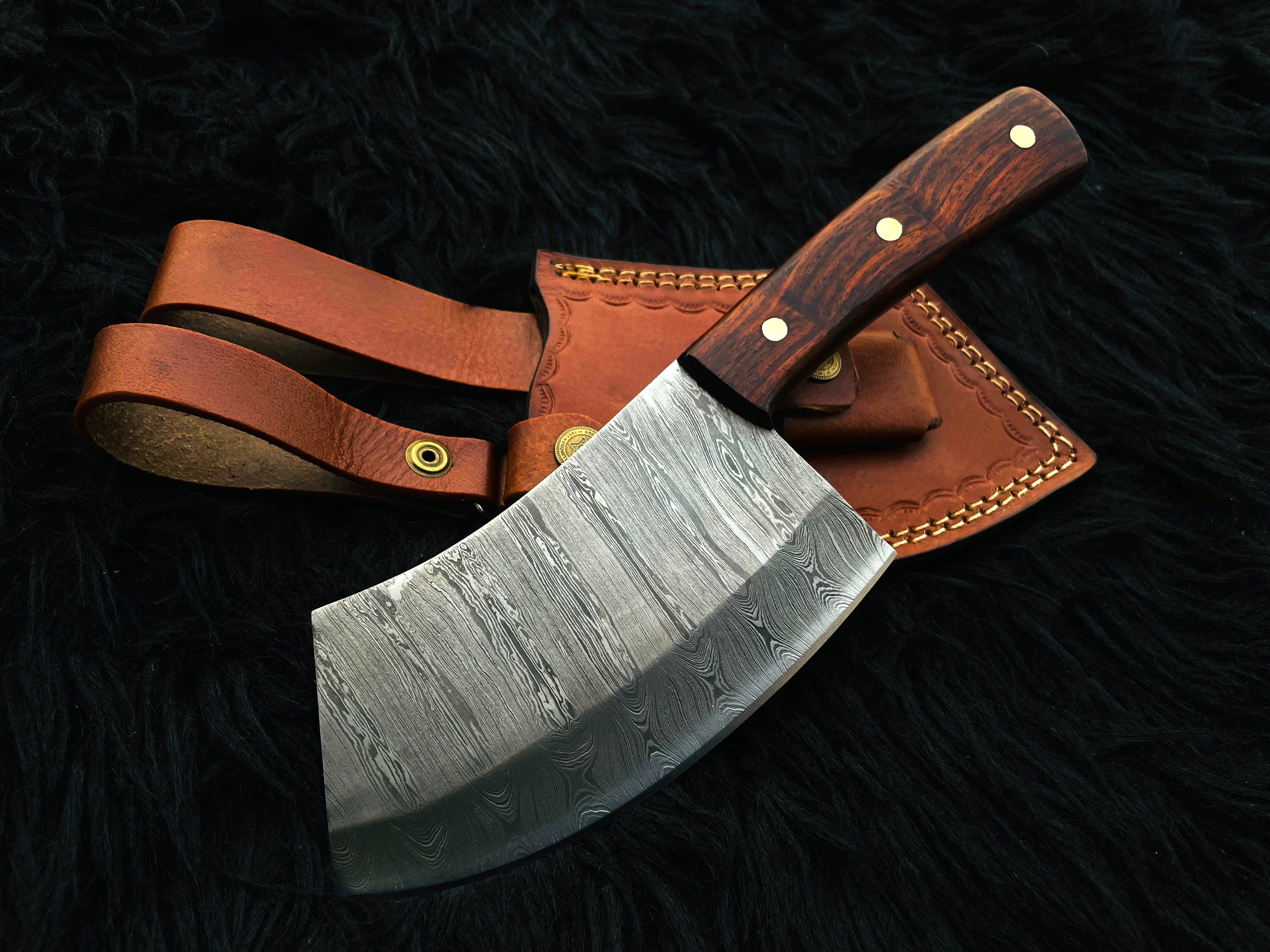 Custom Handmade Damascus Steel Chef Cleaver