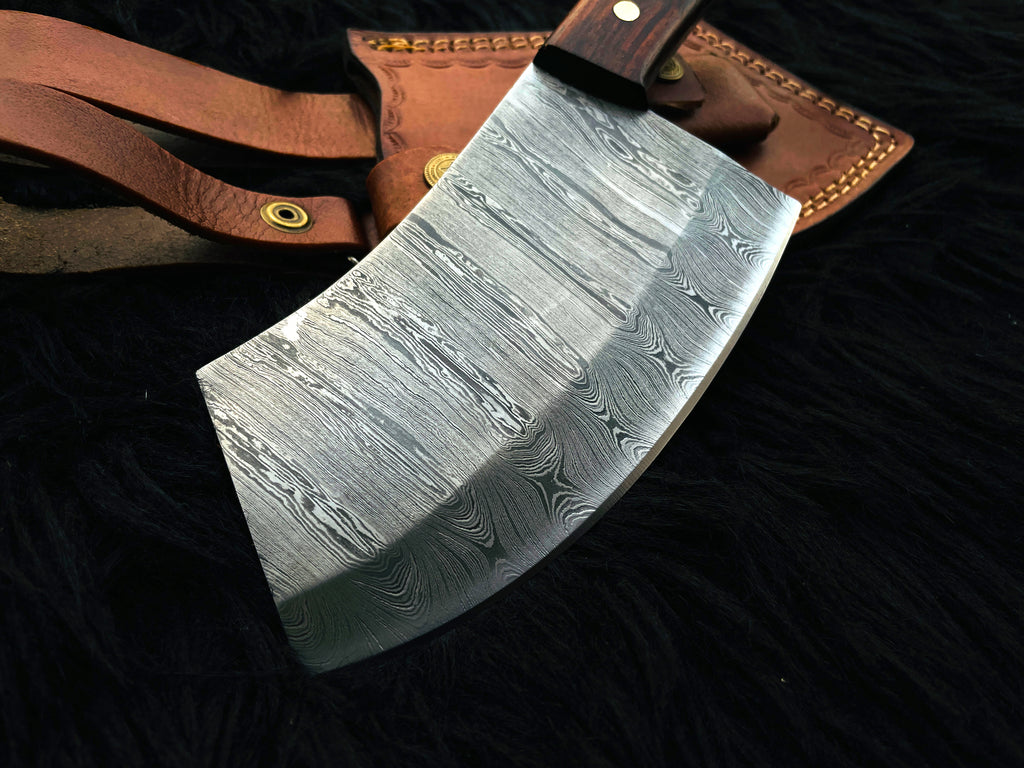 Custom Handmade Damascus Steel Chef Cleaver