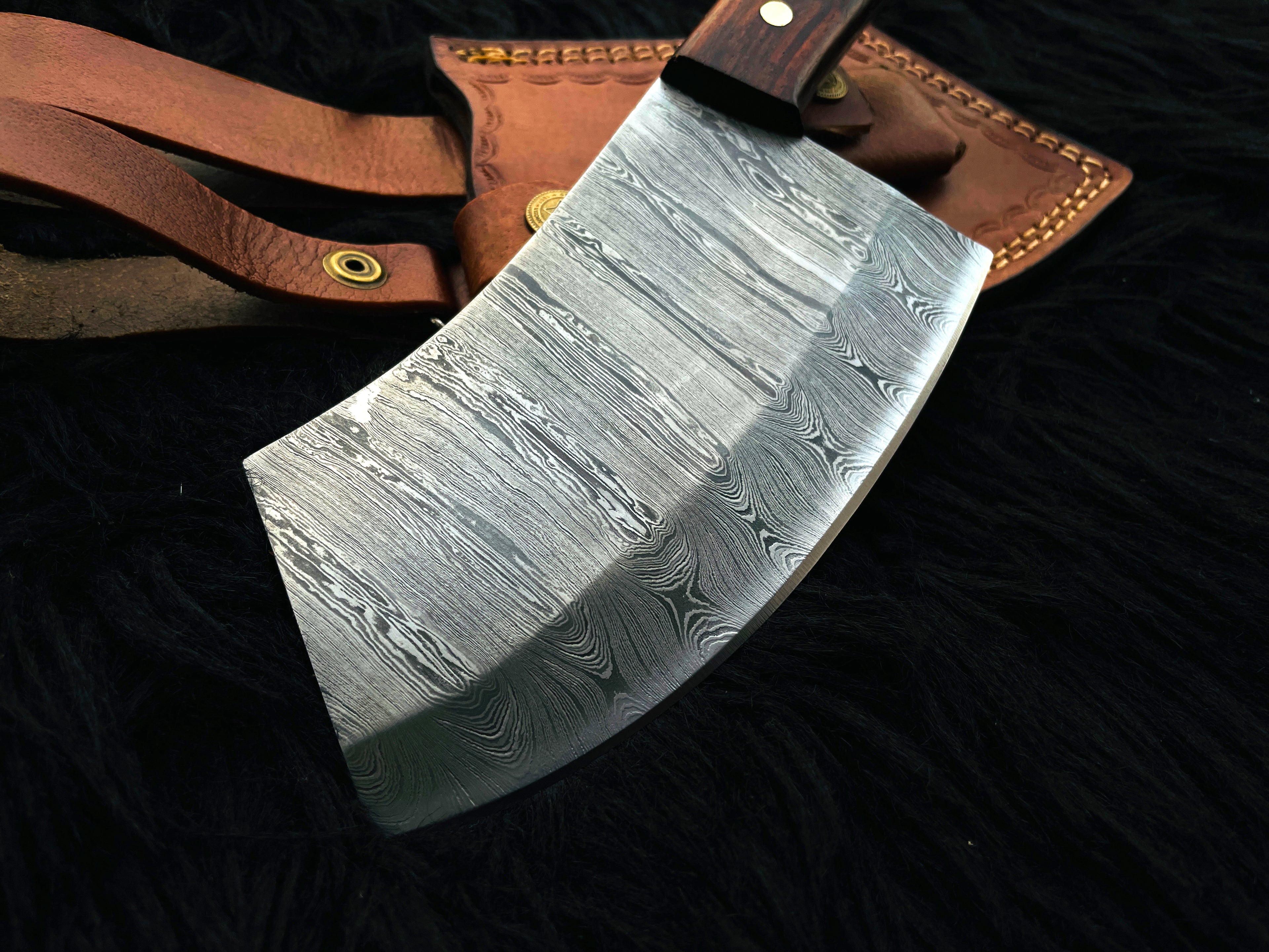 Custom Handmade Damascus Steel Chef Cleaver