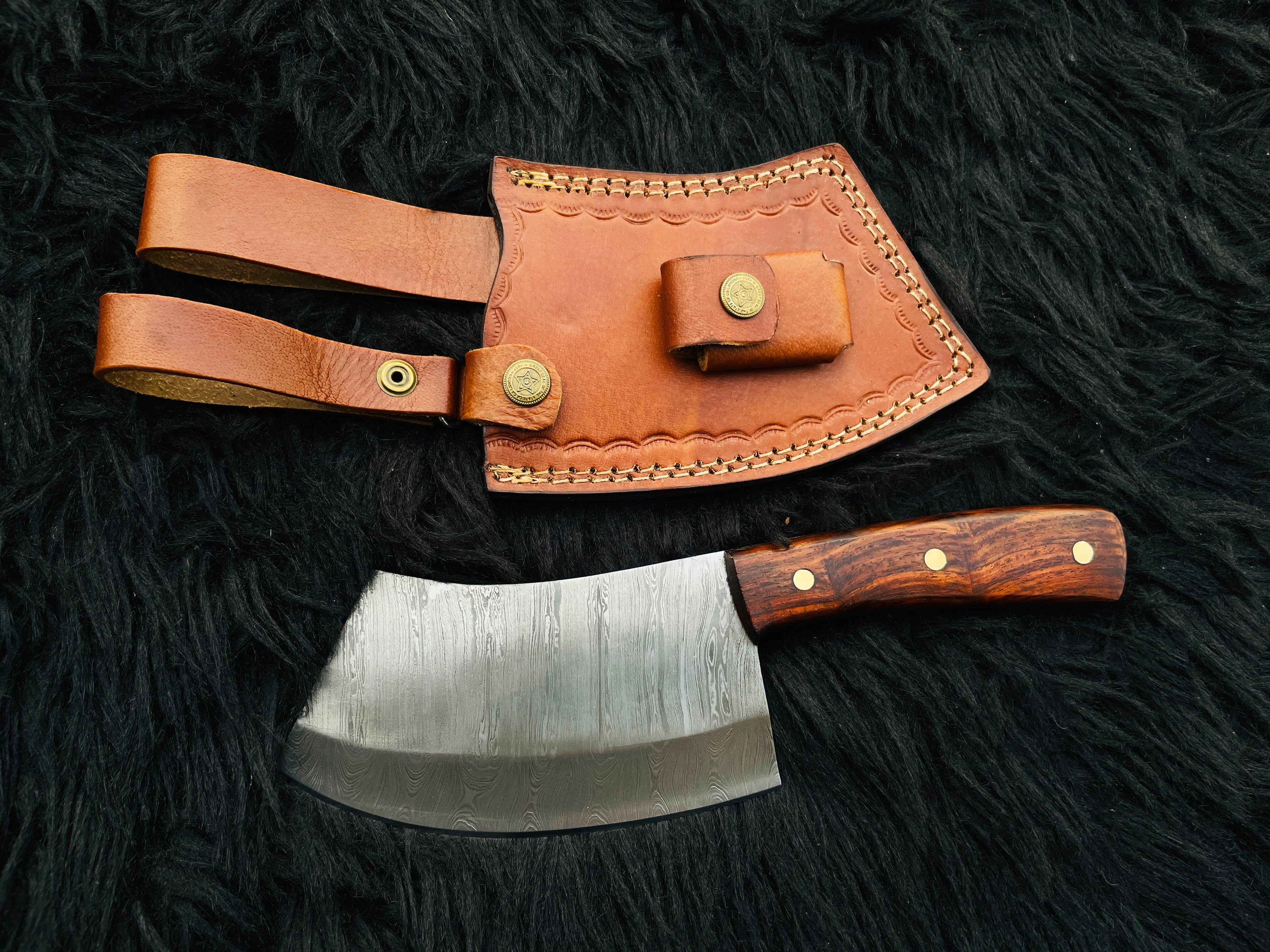 Custom Handmade Damascus Steel Chef Cleaver