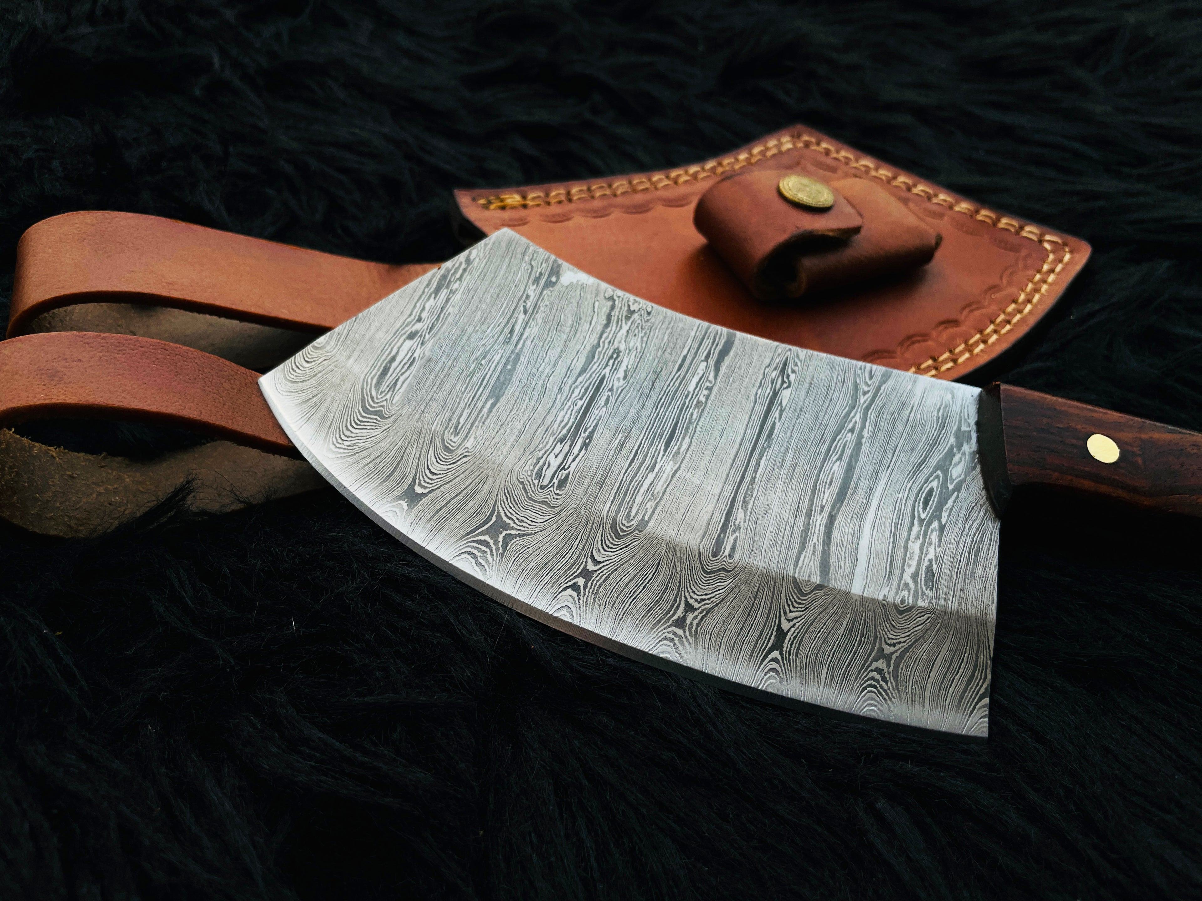 Custom Handmade Damascus Steel Chef Cleaver