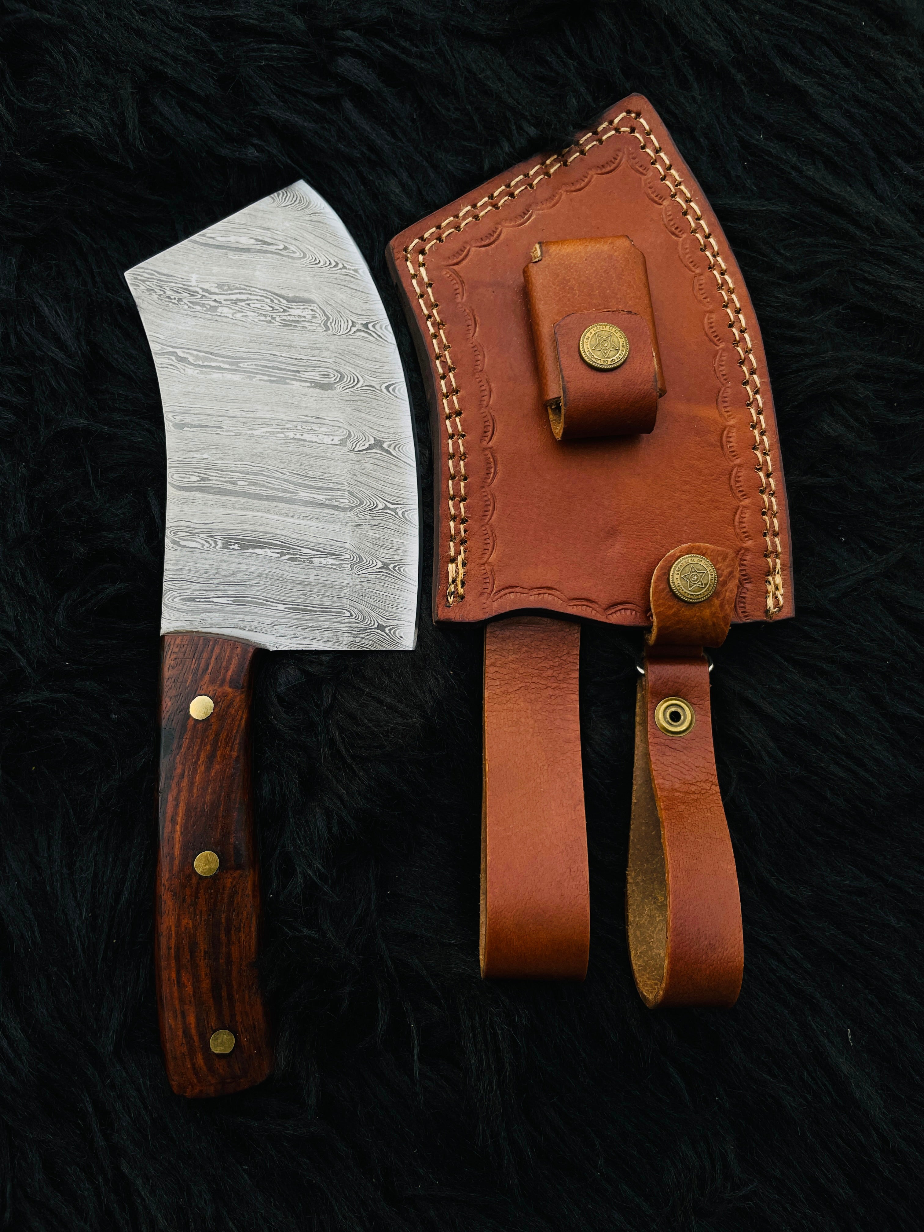 Custom Handmade Damascus Steel Chef Cleaver