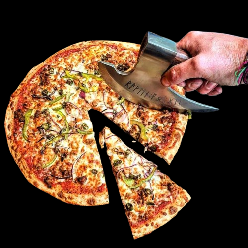 Handmade Exclusive Pizza Cutter with Leather Sheath