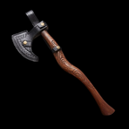 Handmade Custom Damascus Viking Axe with Leather Sheath