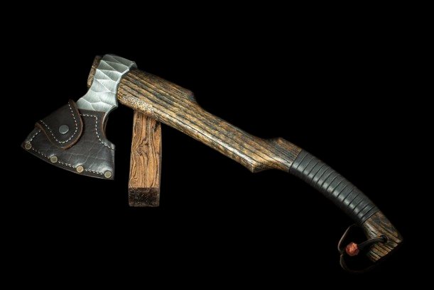 Handmade Custom Vintage Viking Axe with Leather Sheath