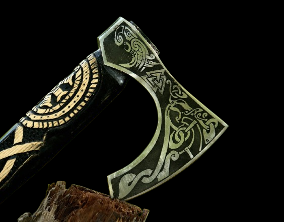 Custom Handmade Ancient Carbon Steel Black Axe