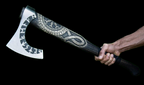 Handmade Viking Othala Carved Axe with Runic head