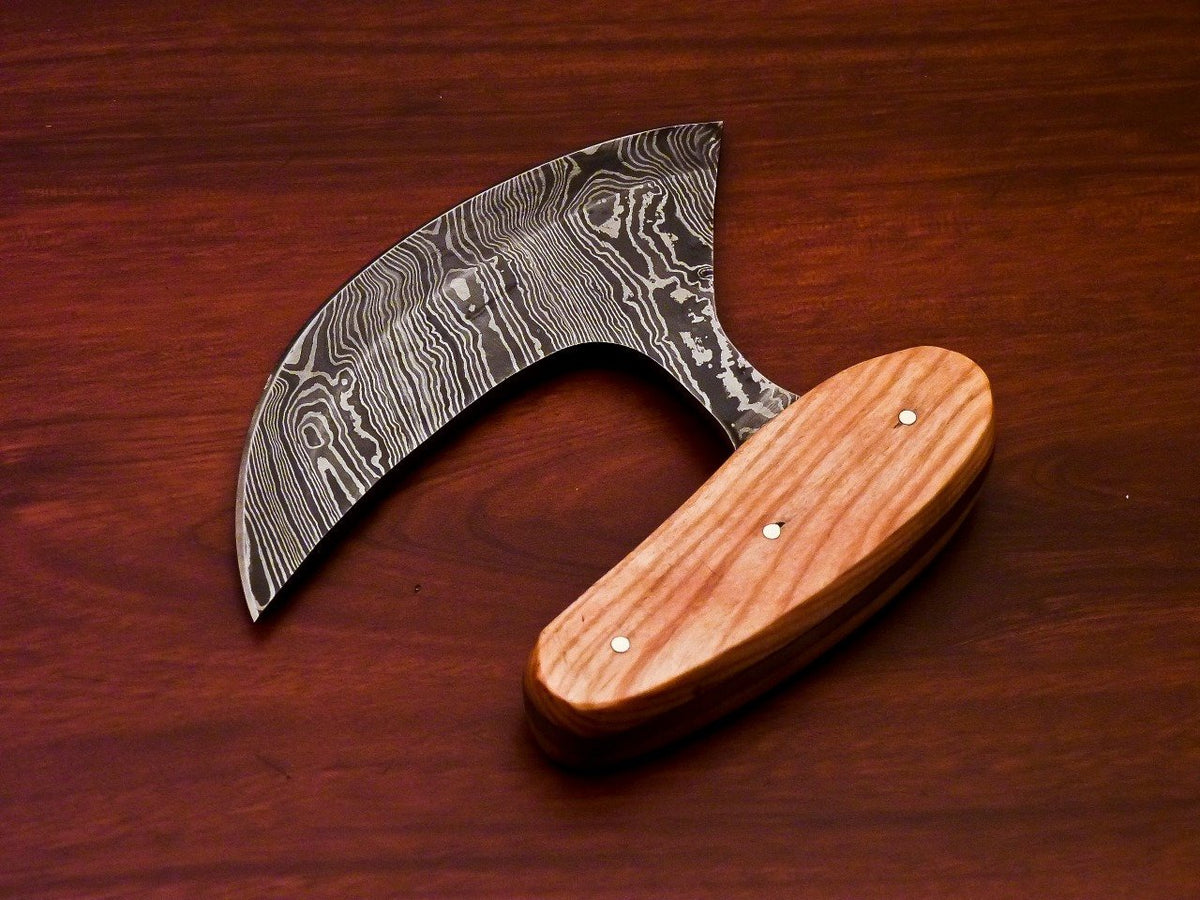 Handmade Damascus Steel Chef Kitchen Ulu Knife