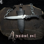 Resident evil 4 Remake Jack Krauser Knife Replica(New Shape): D2 Steel Full Tang with Leather Sheath