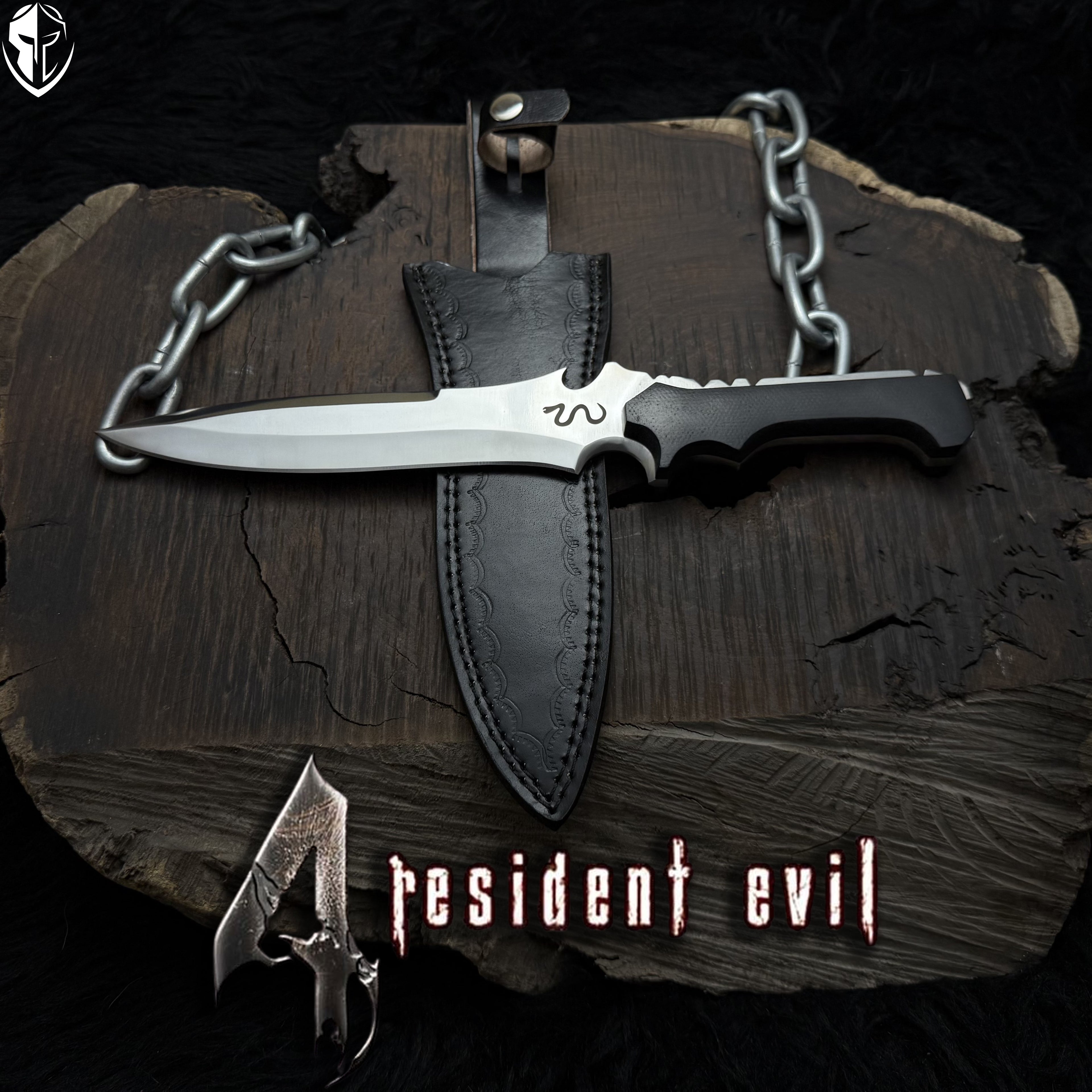 Resident evil 4 Remake Jack Krauser Knife Replica(New Shape): D2 Steel Full Tang with Leather Sheath