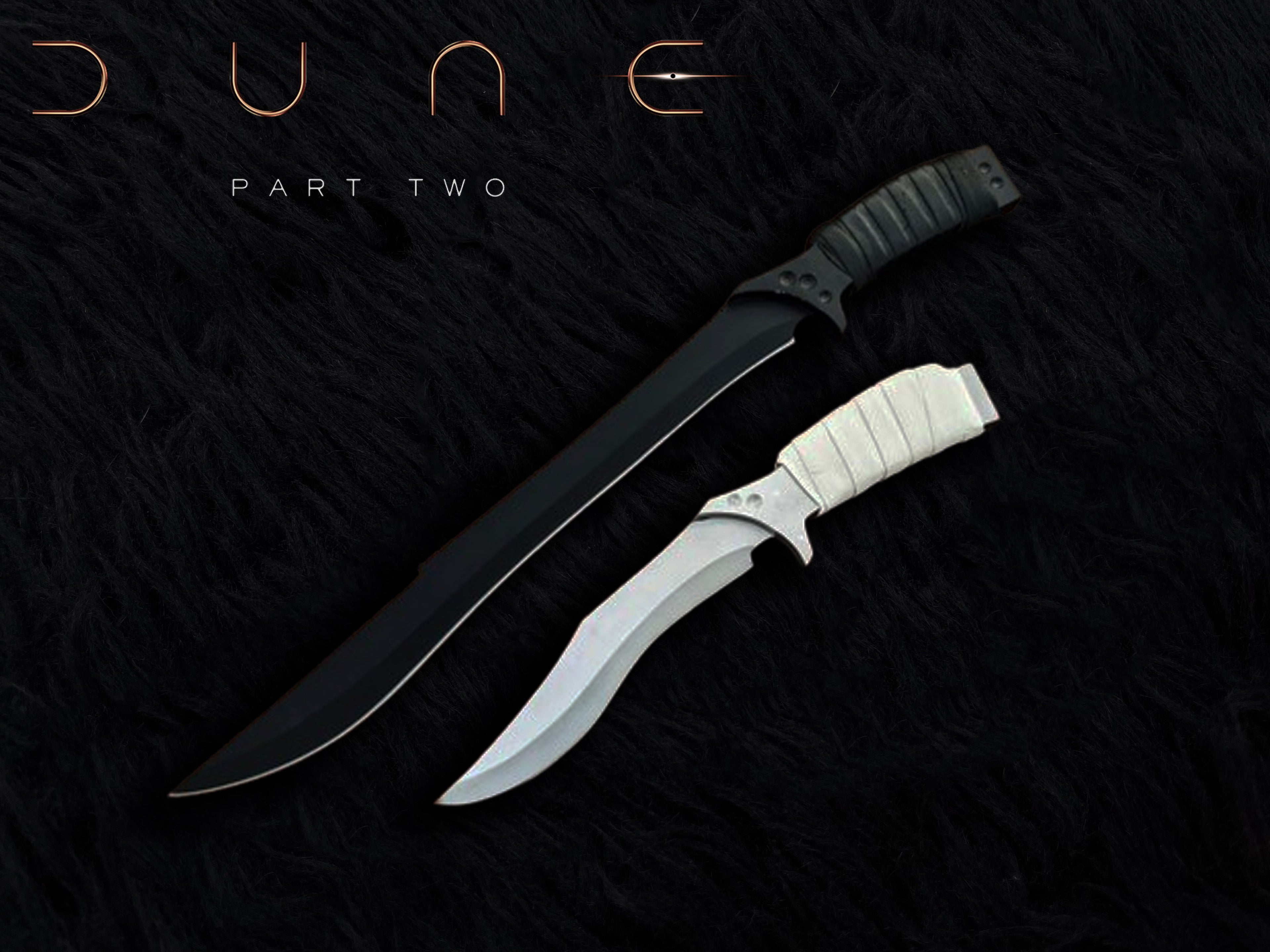 DUNE Part 2 Feyd Rautha Movie Replica Knives with Leather Sheath